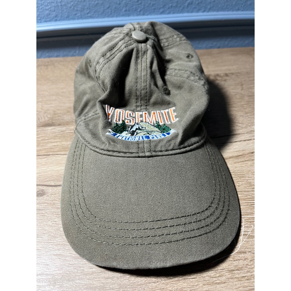 Yosemite National Park Prairie Mountain Olive Green Adjustable Hat Cap